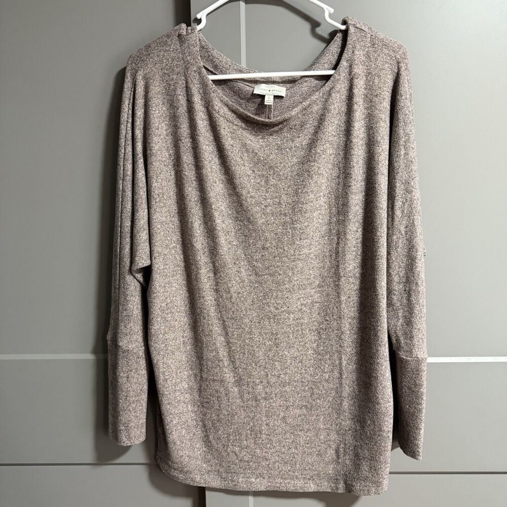 Lucky Brand Women Dolman Long Sleeve T-Shirt Heather Purple Small